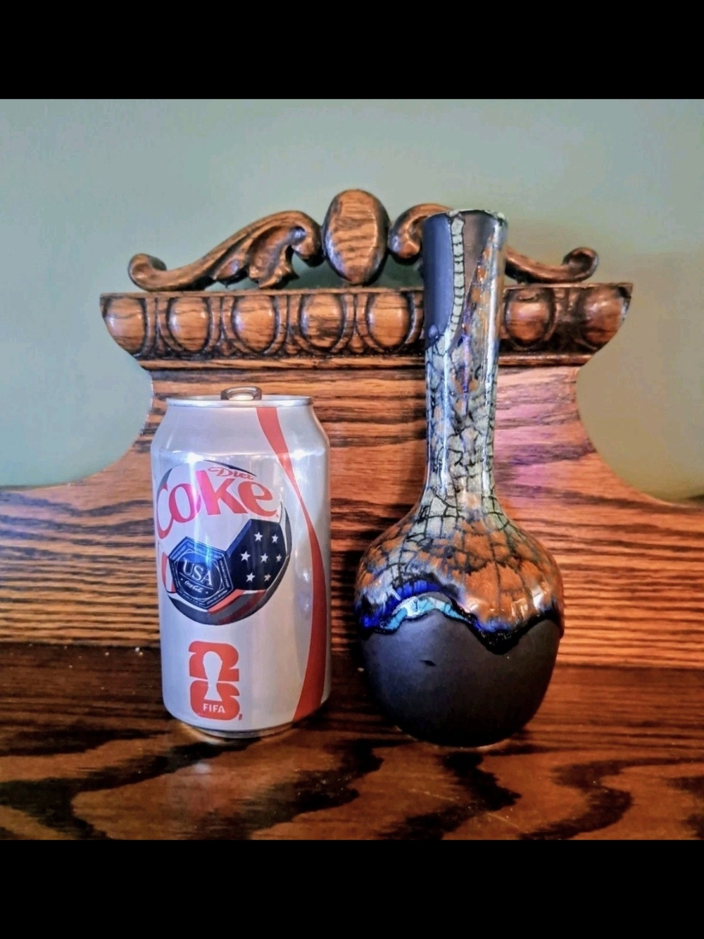 Vintage Haeger Bud Vase Peacock glaze  RG-68